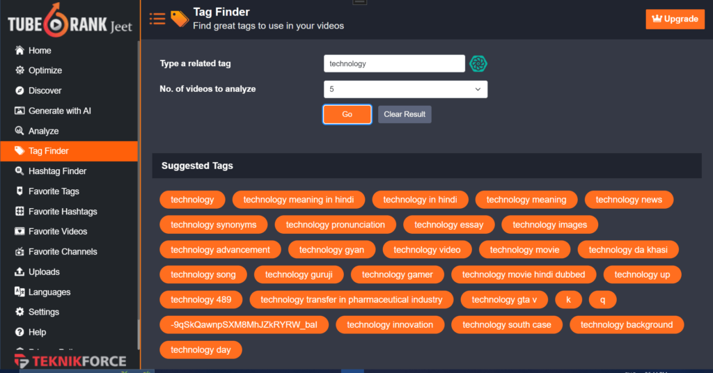 tuberank tag finder